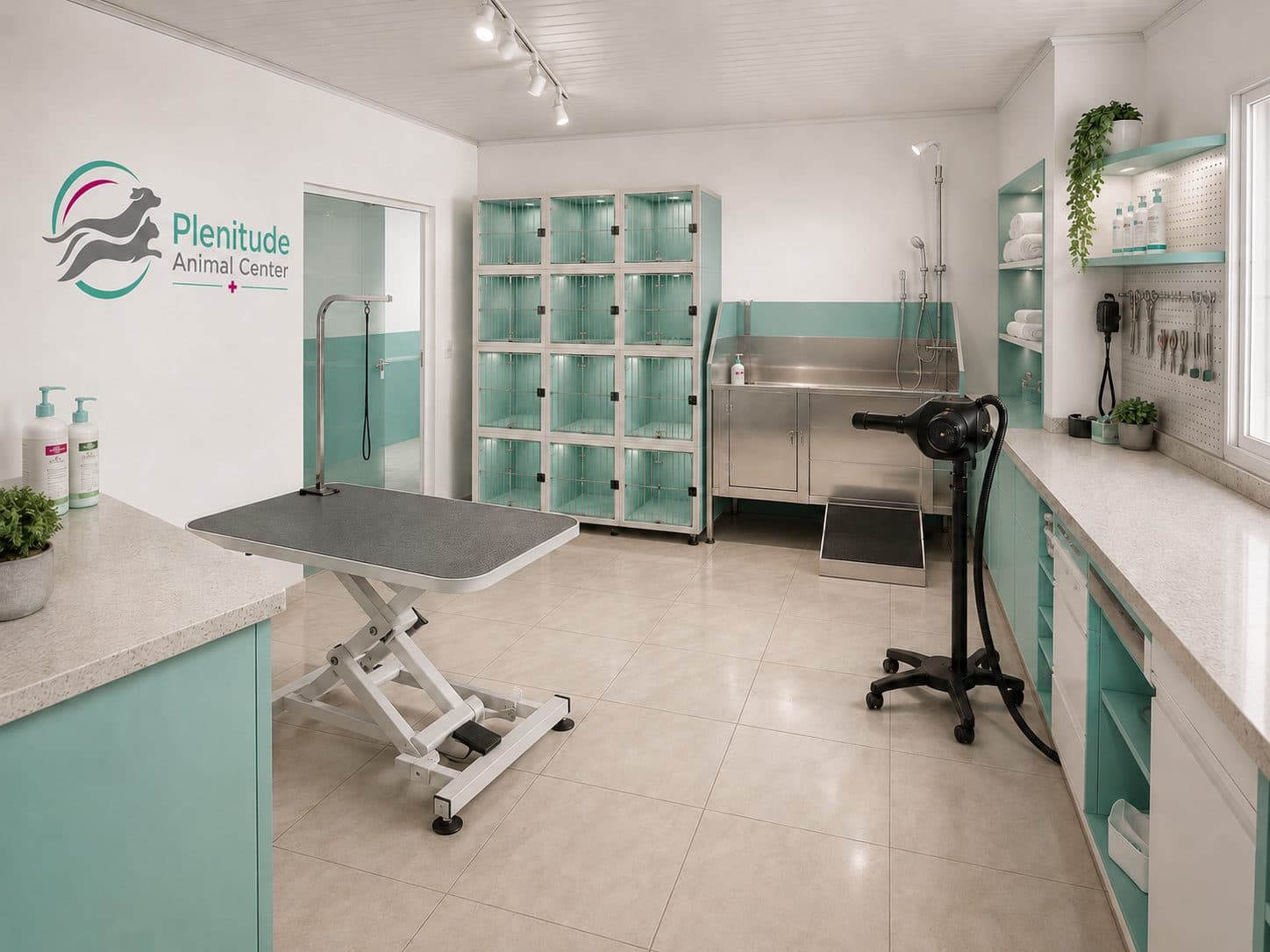 Espaço de banho e tosa da Plenitude Care